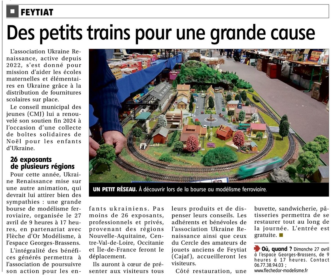 BOURSE MODELISME FERROVAVIRE FEYTIAT 27 AVRIL 